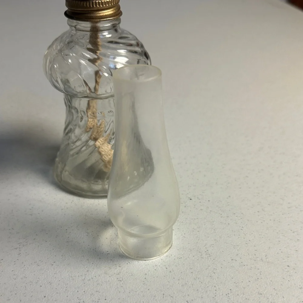 Vintage-Inspired Glass Lantern with Brass Accents